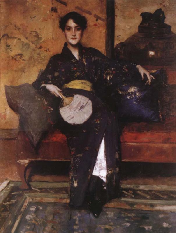 William Merritt Chase Blue Kimono china oil painting image